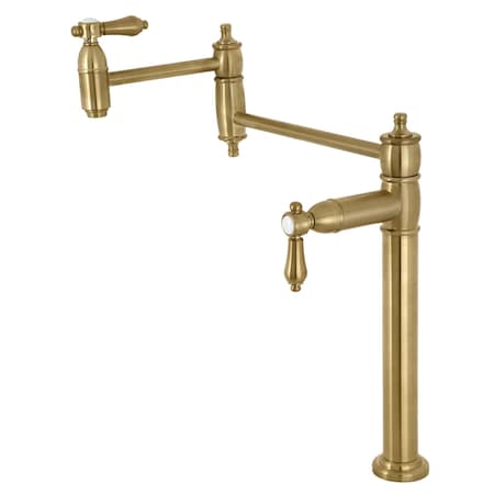 Kingston Brass Deck Mount Pot Filler, Brushed Brass KS3707BAL